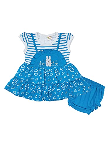 NammaBaby Premium Baby Girls Short Sleeves Frock Dress with Bloomer Panty - Baby Mini Dress Pack of 1