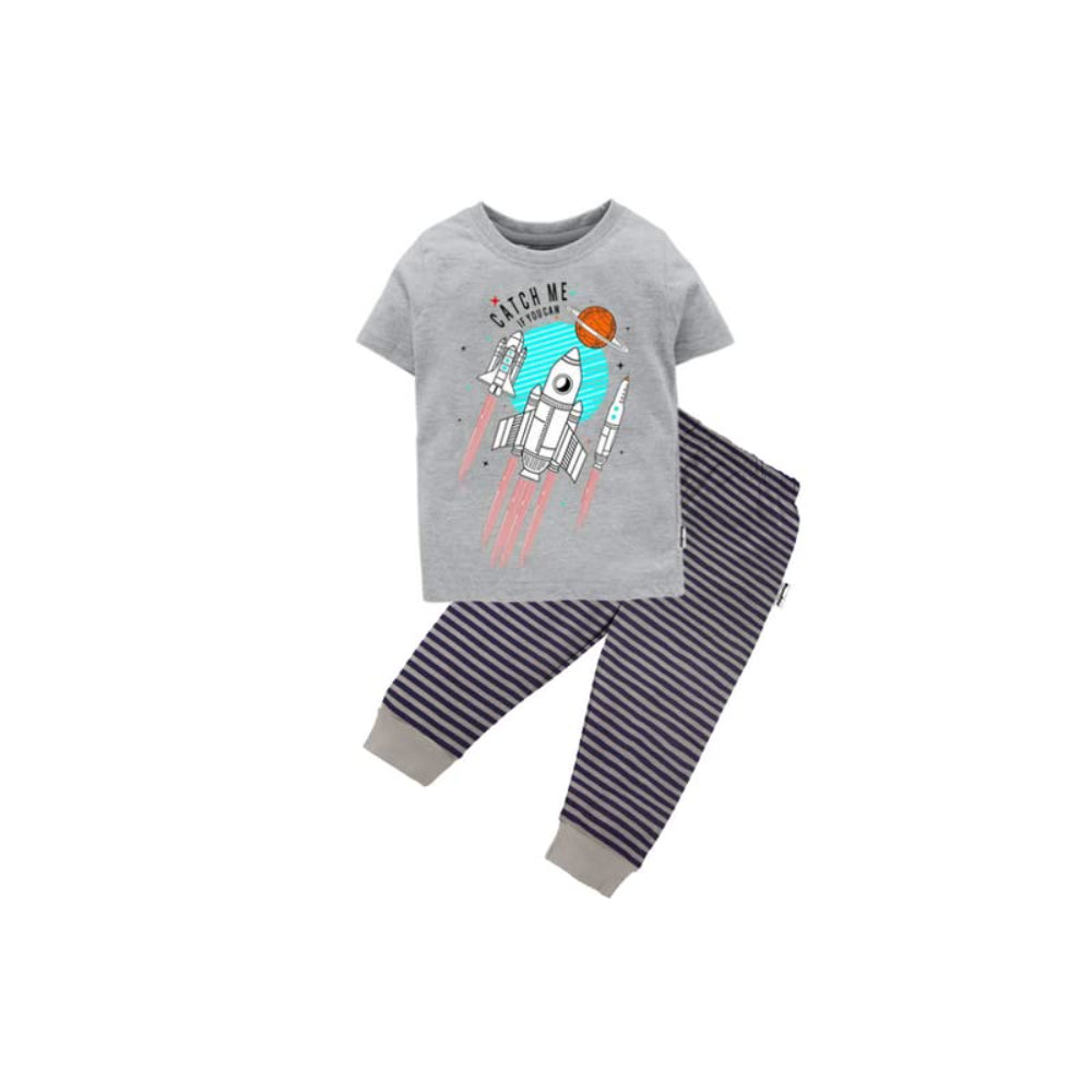 Boys Cotton Top and Pyjama Set in Cool Color Combo Pack