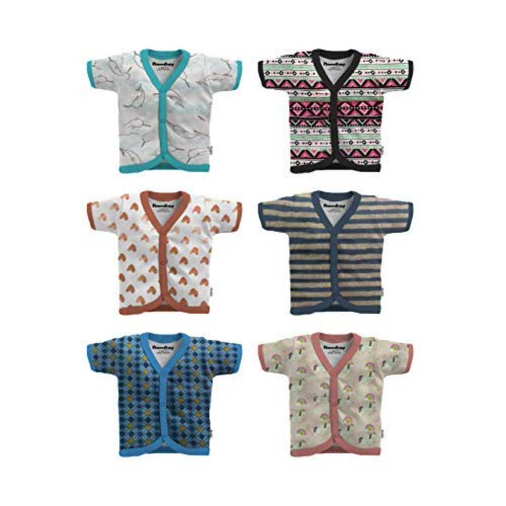 Baby Boy's & Baby Girl's Half Sleeves Jhabla T-Shirt (Set of 6) - Best for Summers