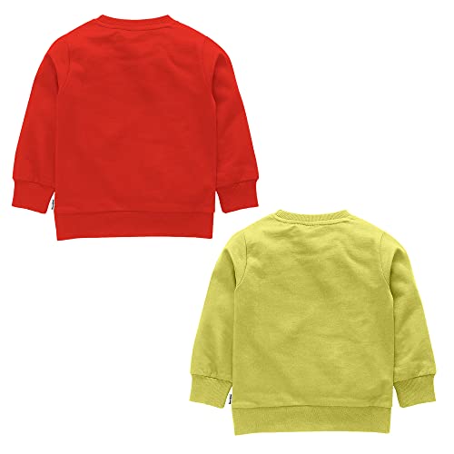 NammaBaby Boys Cotton Round Neck Sweatshirt Red Yellow  (Pack of 2)