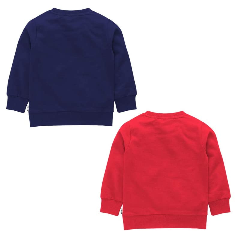 NammaBaby Boys Cotton Round Neck Sweatshirt Red Navy blue  (Pack of 2)