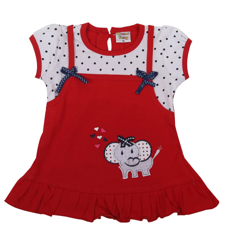 NammaBaby Premium Baby Girl's Hosiery Cotton Cartoon Print Frock Dresses