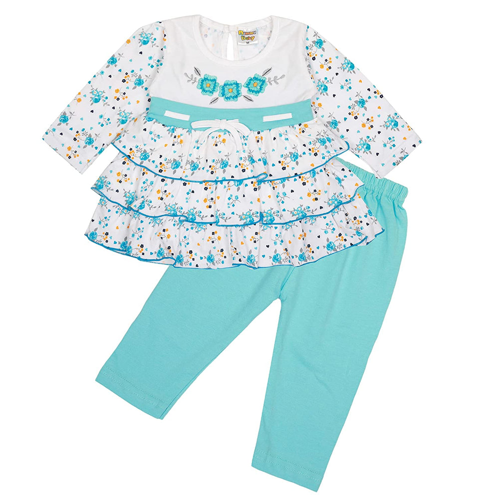 NammaBaby Premium Baby Girls Full Sleeves Frock with Pant Baby Girl's