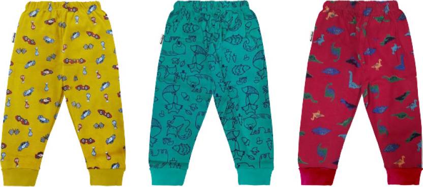 NammaBaby Sporty Style for Kids: Multicolor Pack of 3 Track Pants for Boys & Girls