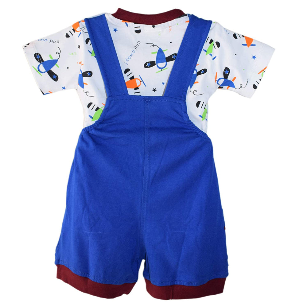 Premium Dungaree with Short Sleeves T-Shirt I Love Daddy Embroidery Design