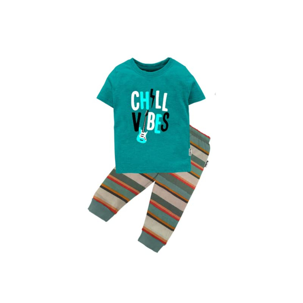 Boys Cotton Top and Pyjama Set in Cool Color Combo Pack