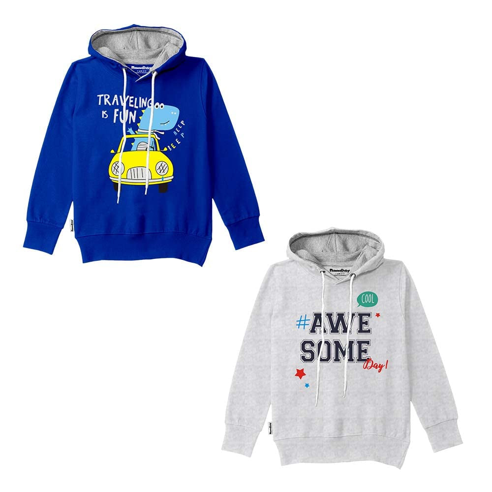 Baby Boy's Fleece & Cotton Hooded Sweatshirt (Pack of 2)