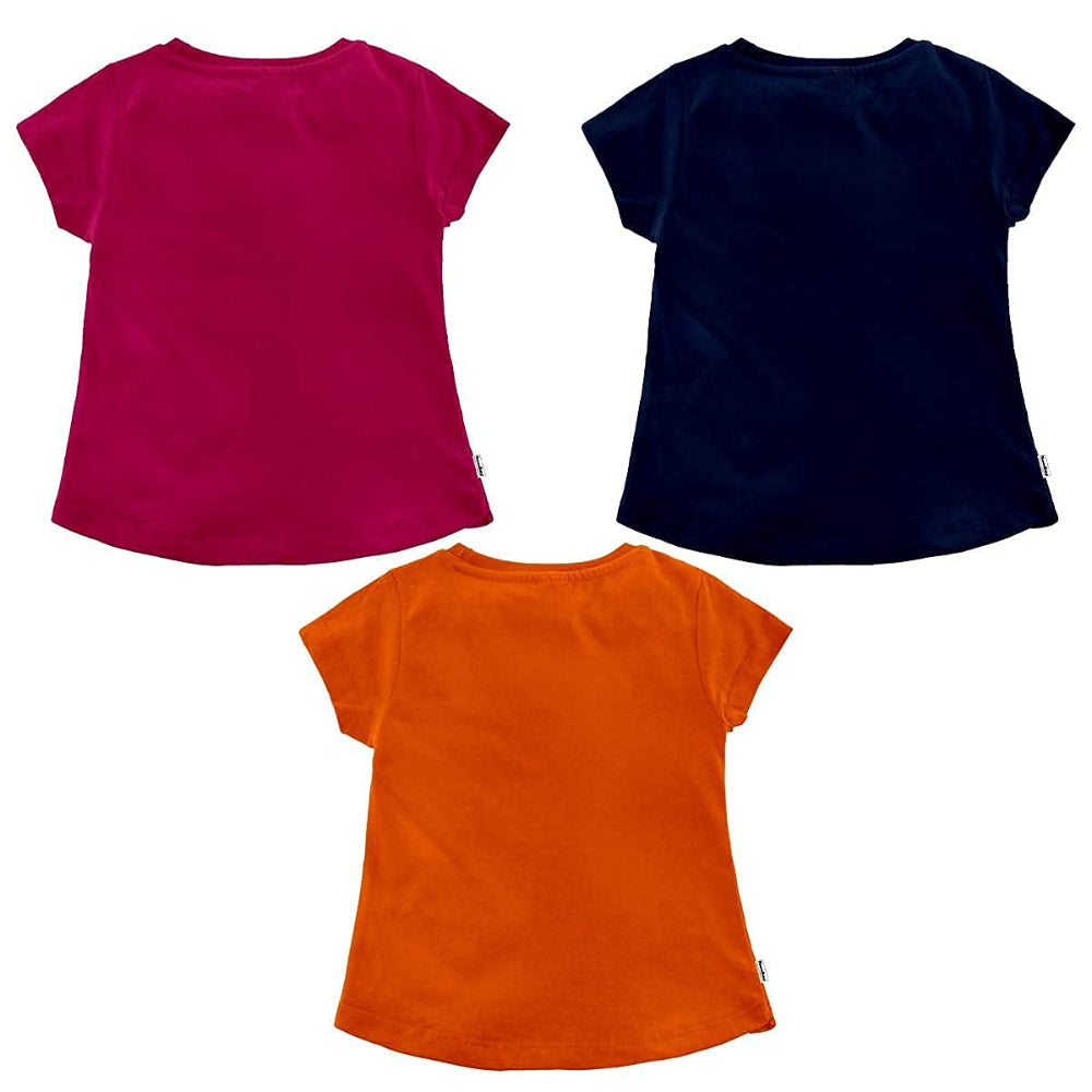 NammaBaby Girl TShirt Tees Top Pink Orange Navy (Pack of 3)