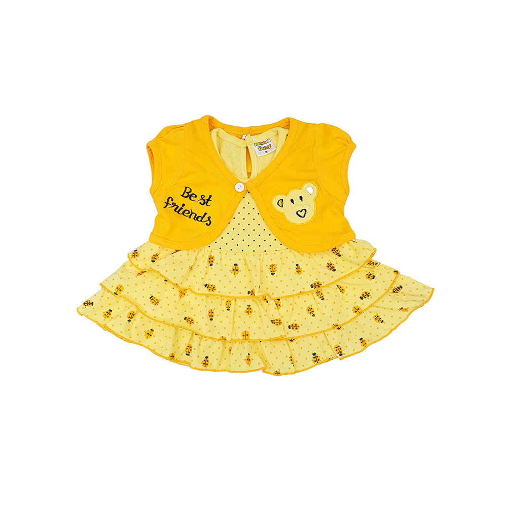 Dress Button Infant Girl Lemon Yellow