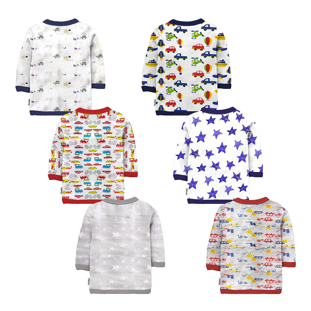 Baby Boy's & Baby Girl's Full Sleeves NewBorn Jhabla Vest T-Shirt (Set of 6)